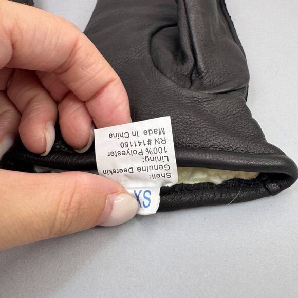 Deerskin Leather Mittens with Polyester Lining - Picture 3 of 4
